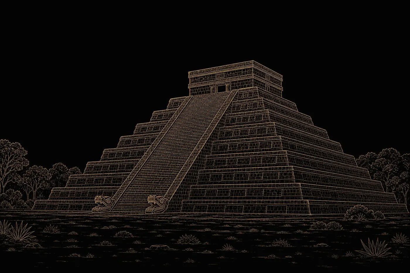 Chichén Itzá pyramid in Yucatán